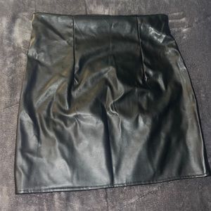 Mini leather skirt